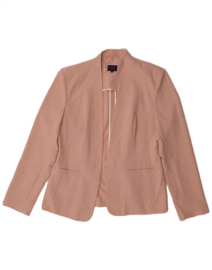 Giacca Marks & Spencer da donna Open Blazer UK 12 Poliestere rosa medio