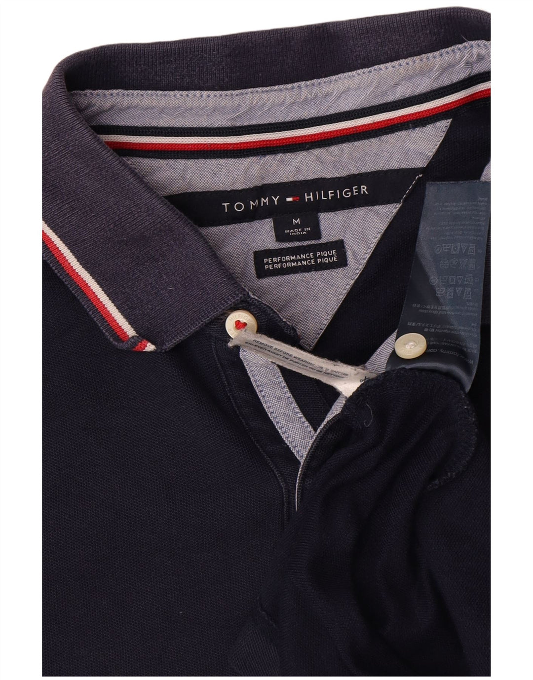 Polo da uomo Tommy Hilfiger media cotone blu navy