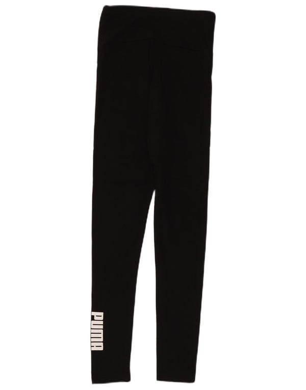 Puma Womens Graphic Leggings UK 6 XS Black Cotton