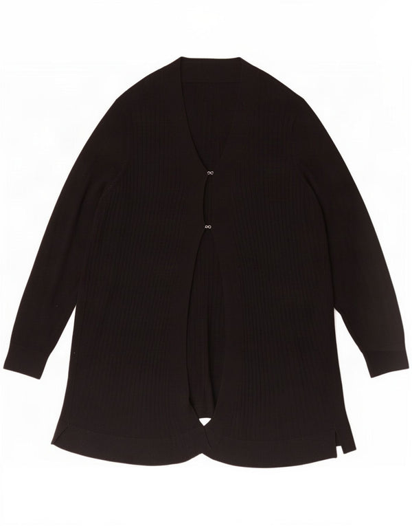 Maglione cardigan lungo da donna Marks & Spencer UK 18 XL viscosa nera