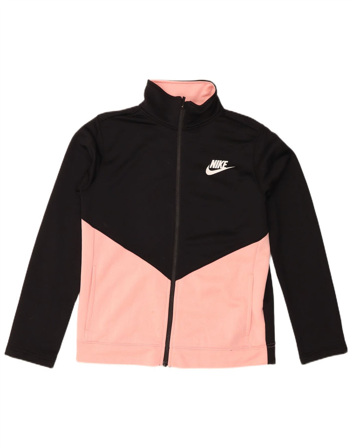Giacca superiore della tuta da ragazza Nike 13-14 anni XL Poliestere color block nero