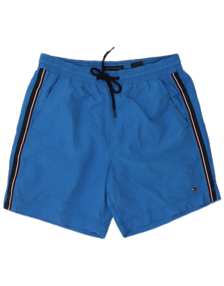Pantaloncini da bagno da uomo Tommy Hilfiger grandi blu in poliestere