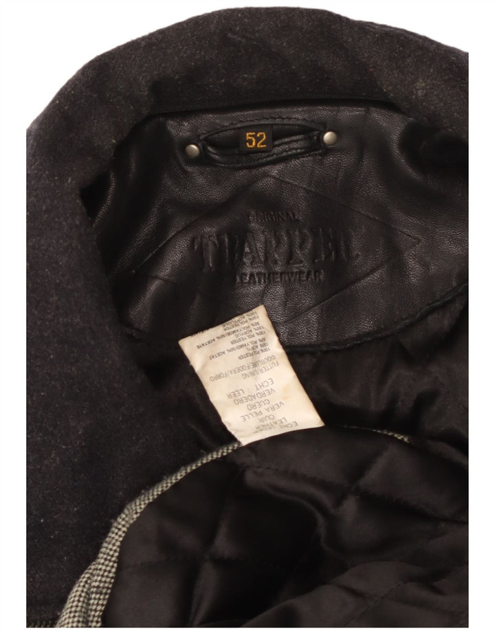 Giacca in pelle da uomo Trapper EU 52 XL Pelle nera