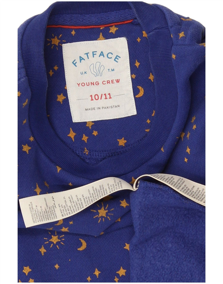 Abito basic a maniche lunghe per ragazze con faccia grassa, modello astratto, 10-11 anni, blu