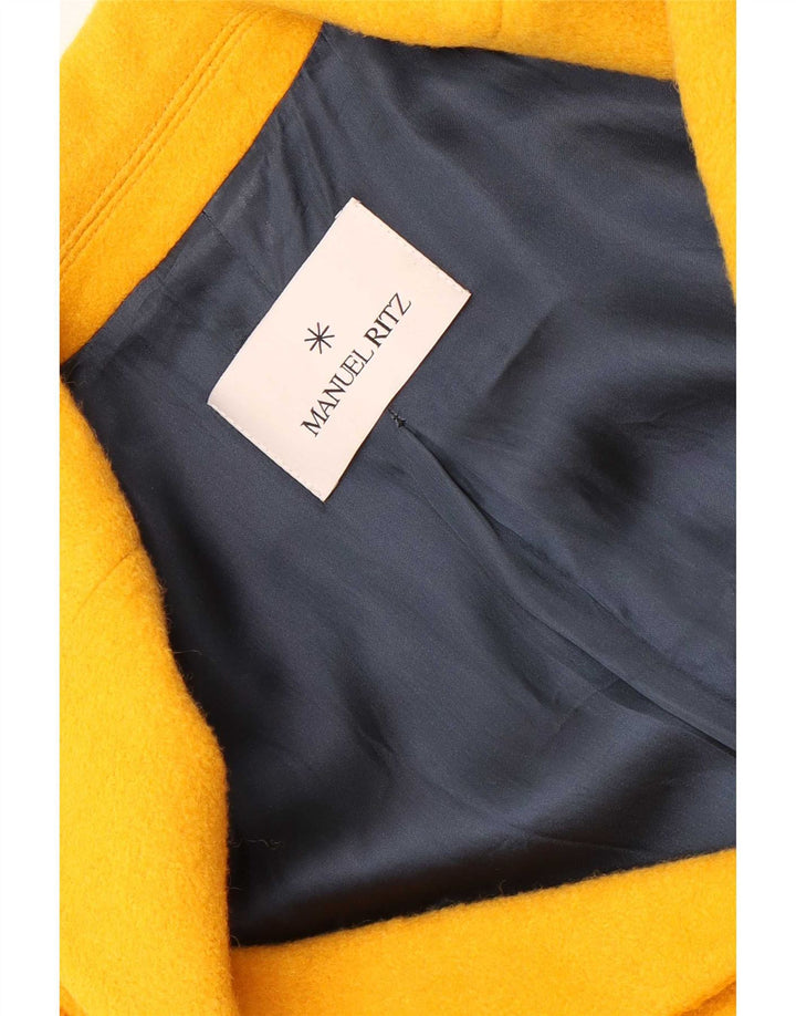 Cappotto doppiopetto da donna Manuel Ritz UK 10 piccolo giallo