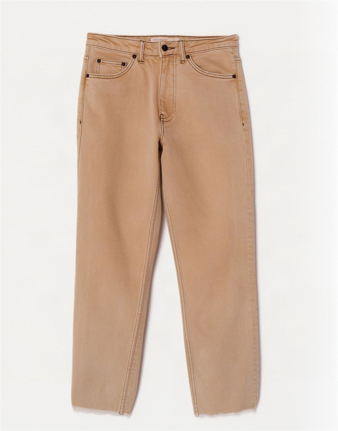 Jeans corti da donna Topshop W26 L25 cotone beige