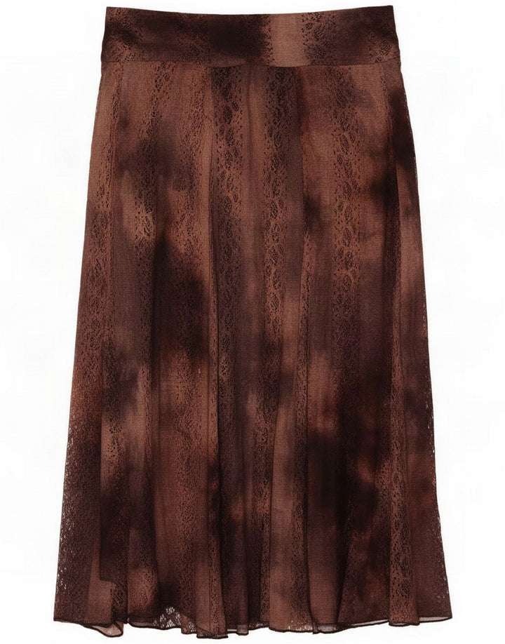 Gonna midi da donna Per Una UK 14 Large W32 Marrone Poliestere