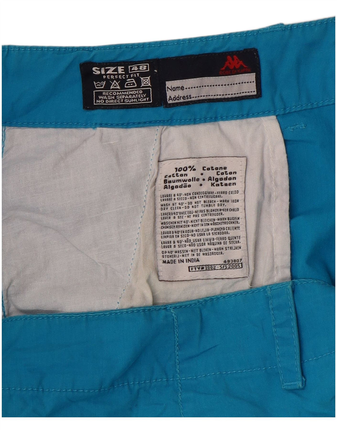 Pantaloni Capri dritti da donna Perfect Fit KAPPA IT 48 XL W34 L20 Blu