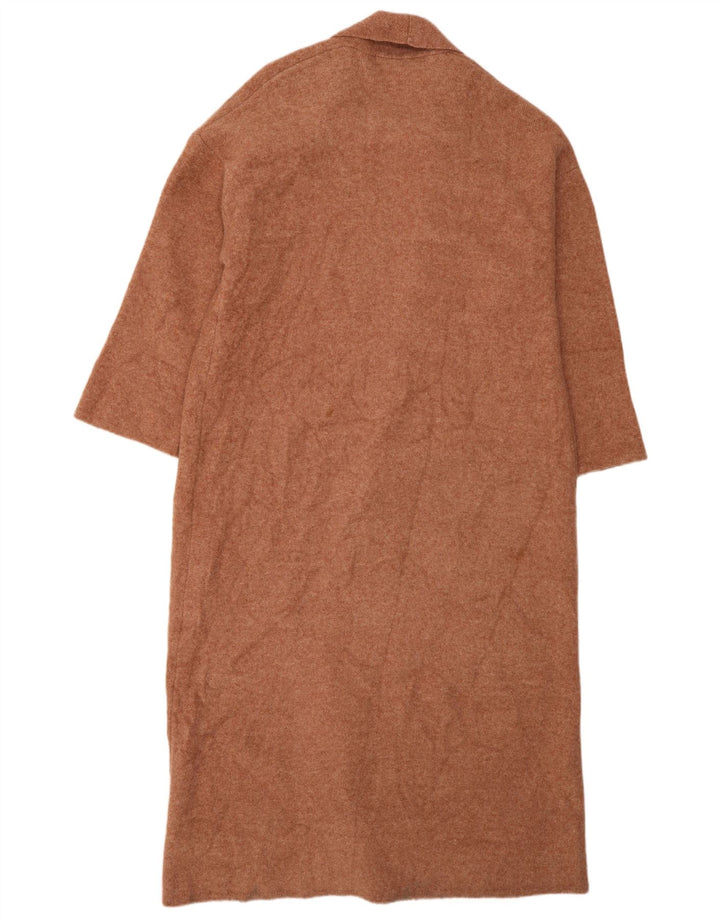 Maglione cardigan aperto lungo da donna Zara UK 14 Lana beige medio