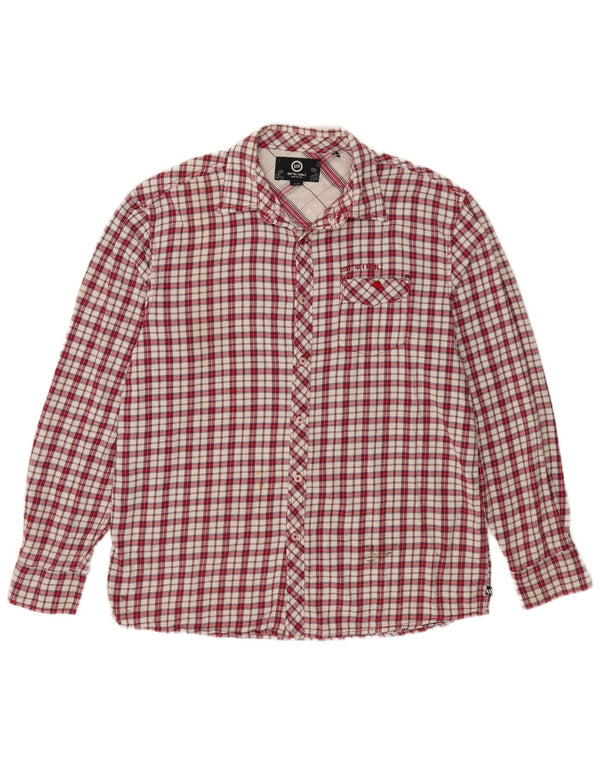 ANIMAL Mens Flannel Shirt Large Red Check Cotton
