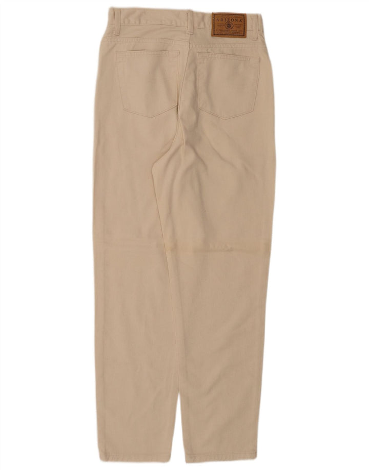 ARIZONA Pantaloni casual affusolati a vita alta da donna W28 L28 Cotone beige