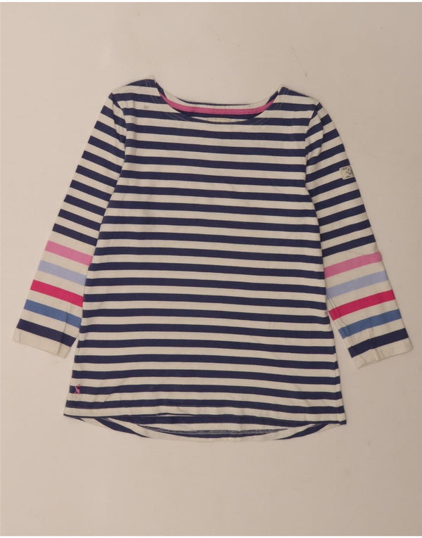 Joules Maglia regolare da donna con maniche a 3/4 UK 12 Cotone a righe blu medio