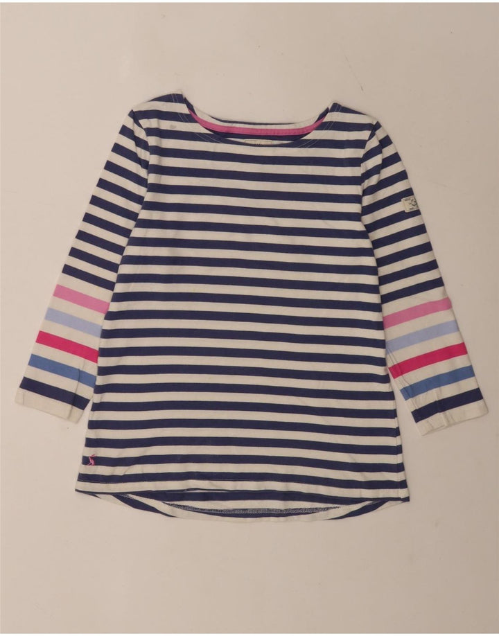 Joules Maglia regolare da donna con maniche a 3/4 UK 12 Cotone a righe blu medio