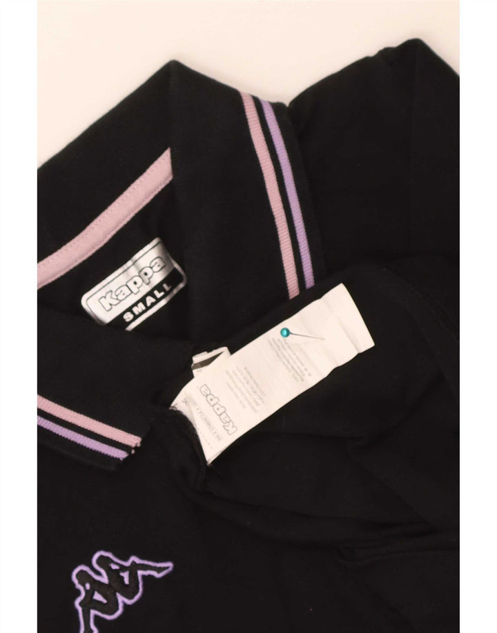 Polo Kappa da donna UK 10 piccola in cotone nero
