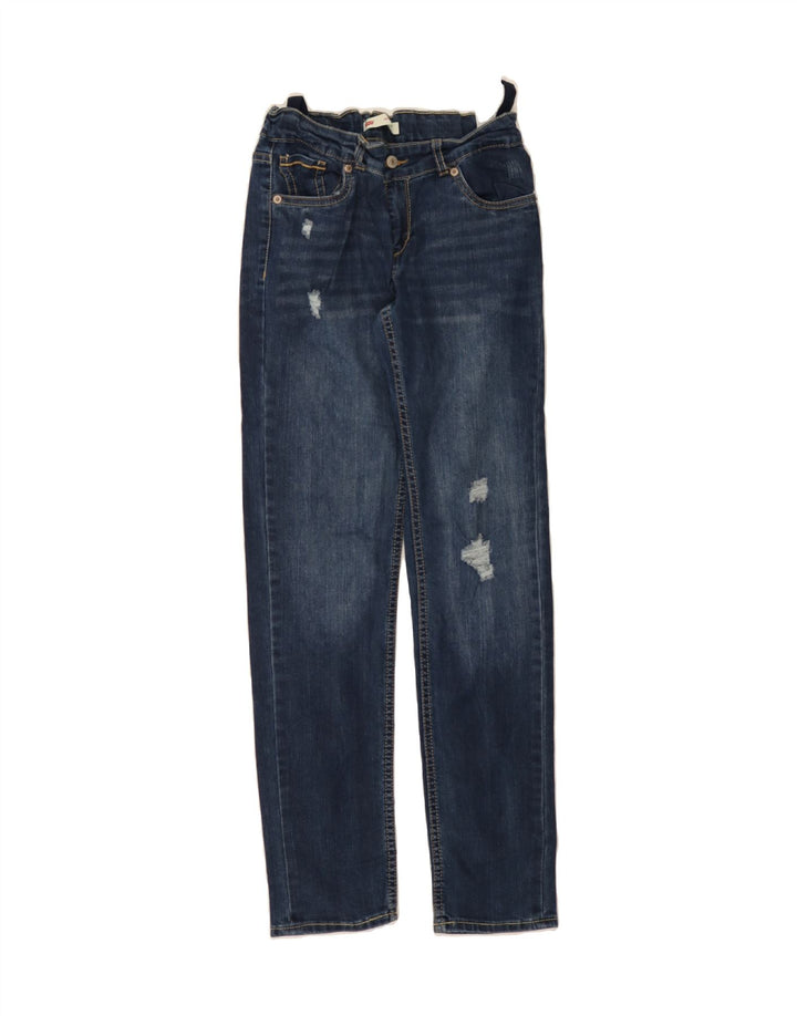LEVI'S Boys Distressed Slim Jeans 13-14 Years W28 L28 Blue Cotton Vintage Levi's and Second-Hand Levi's from Messina Hembry 