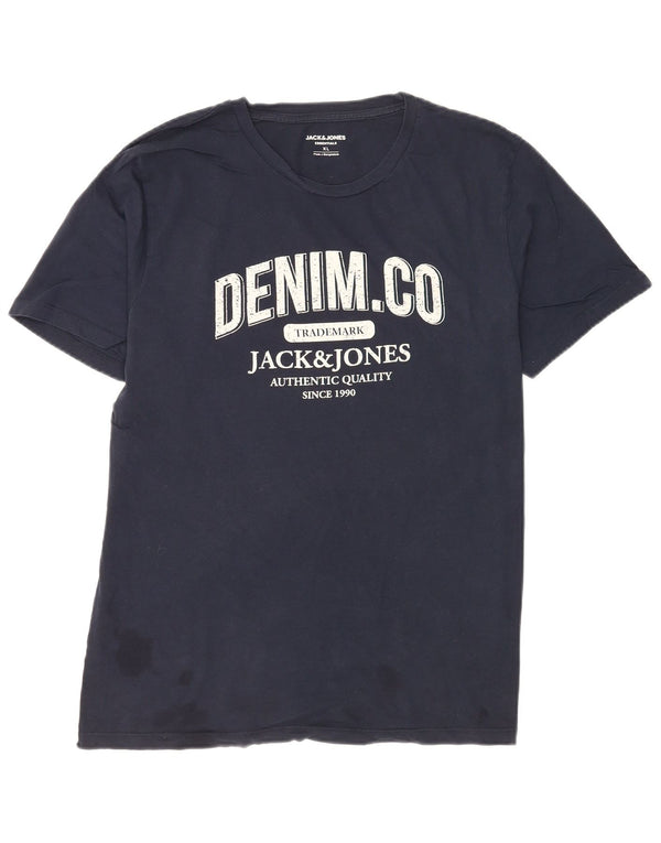 T-shirt grafica da uomo Jack & Jones Top XL Blu navy