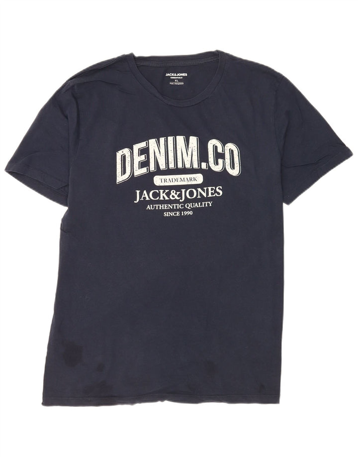 T-shirt grafica da uomo Jack & Jones Top XL Blu navy