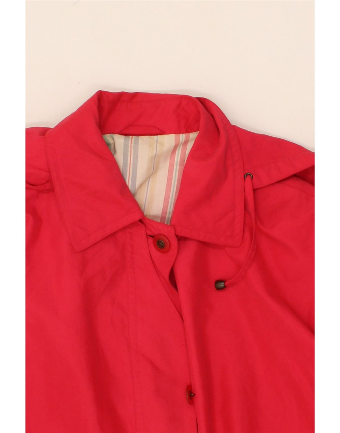 VINTAGE Womens Hooded Overcoat UK 12 Medium  Red Polyester Vintage Vintage and Second-Hand Vintage from Messina Hembry 