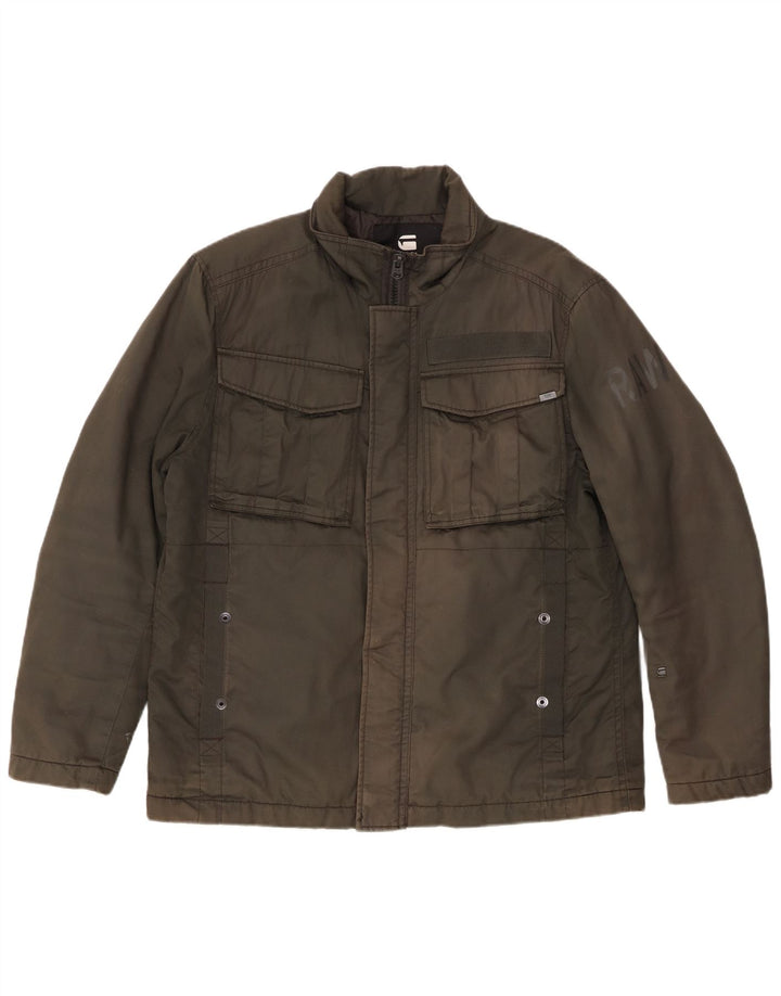 Giacca utility grafica da uomo G-Star UK 42 XL Cotone kaki