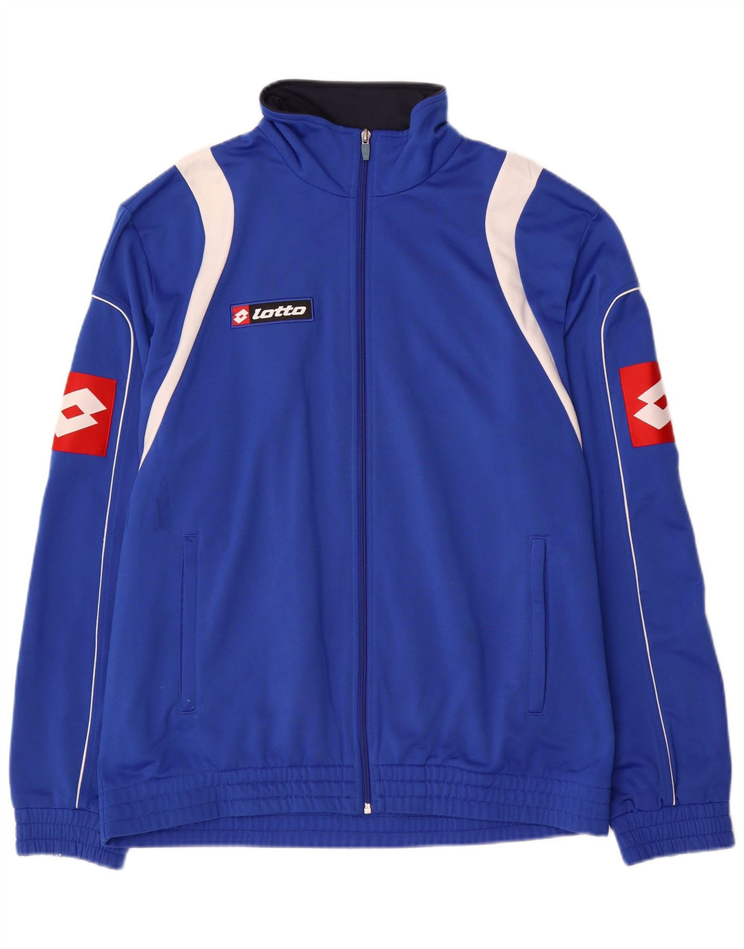 Giacca da ginnastica grafica da uomo Lotto XL XL in poliestere color block blu
