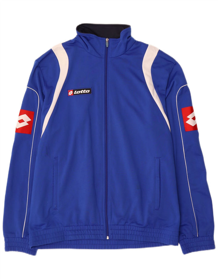 Giacca da ginnastica grafica da uomo Lotto XL XL in poliestere color block blu
