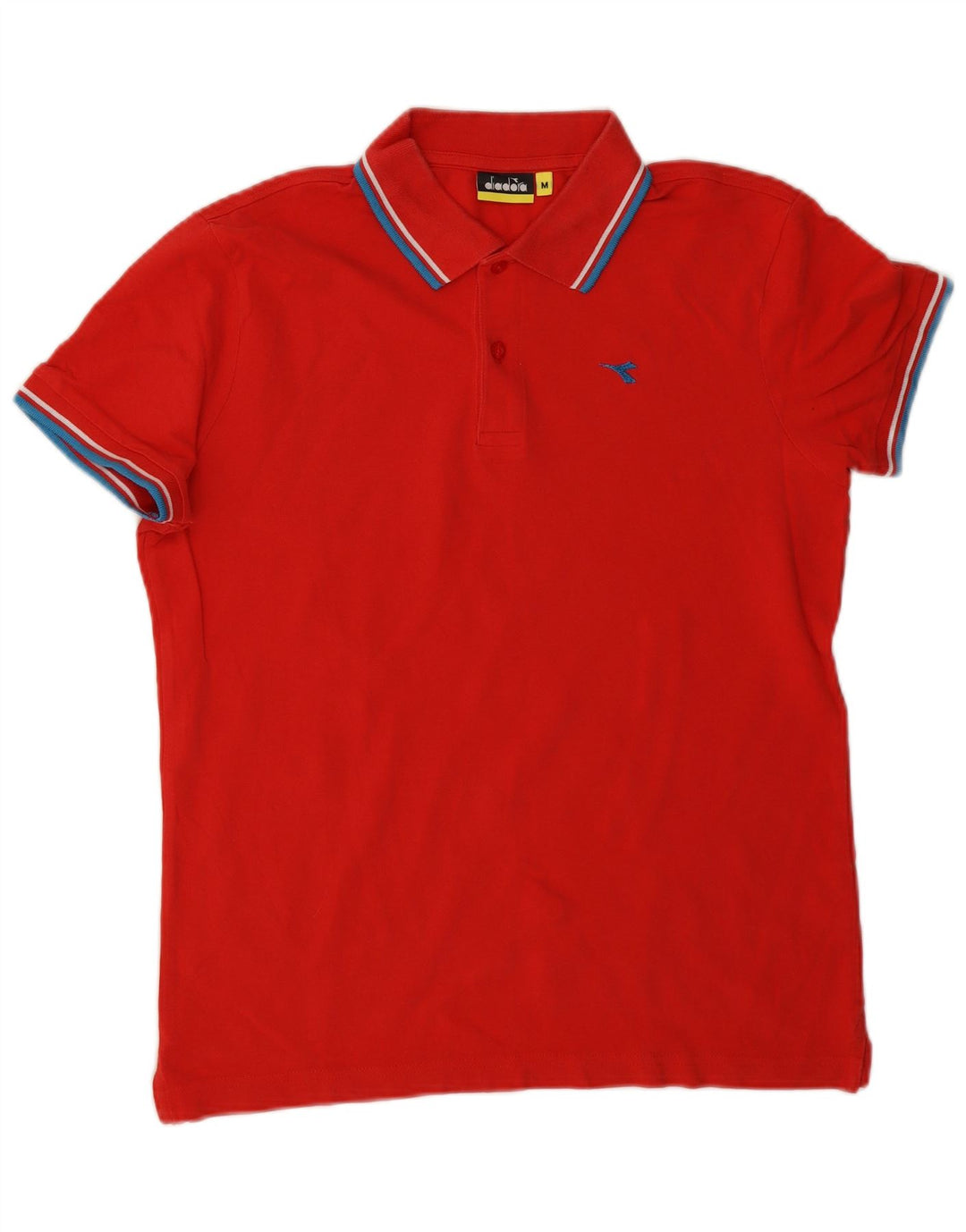 Polo Uomo DIADORA Cotone Rigato Medio Rosso