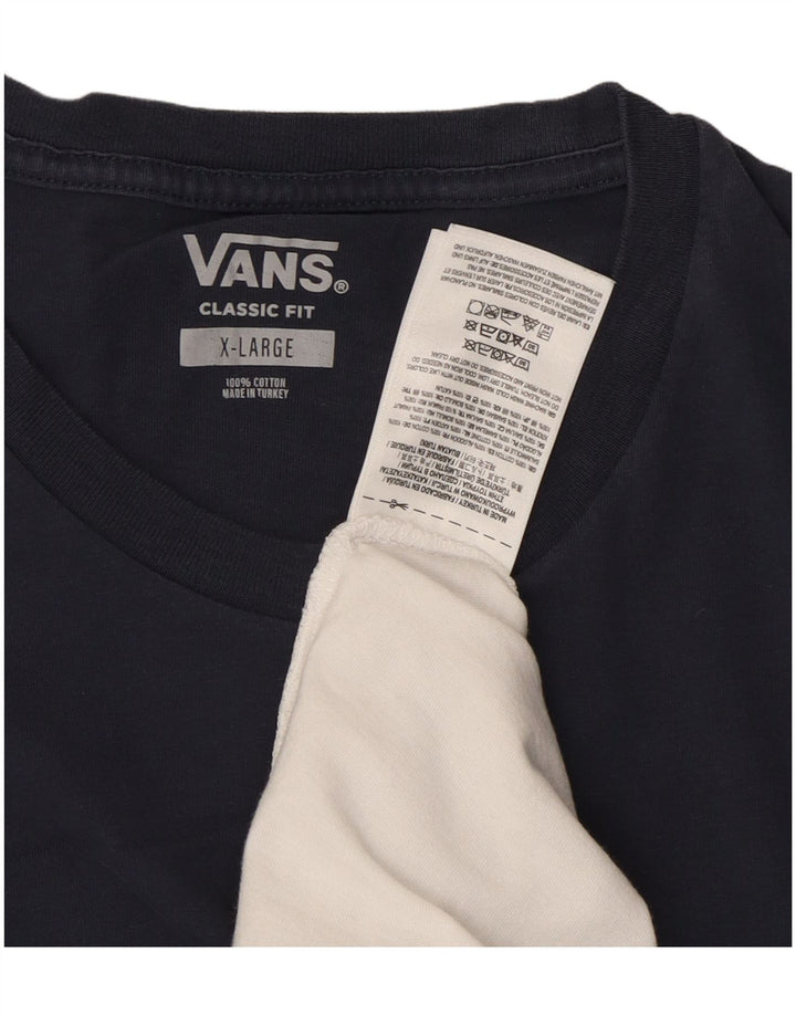T-shirt da uomo Vans Classic Fit XL in cotone color block blu navy