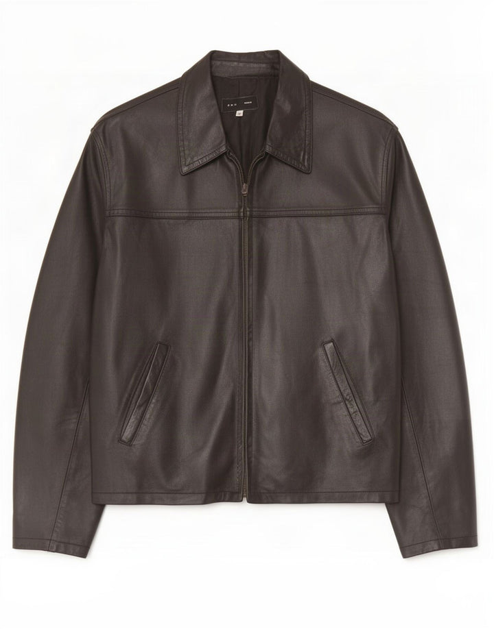 Giacca in pelle da uomo Sasch IT 50 Large nera in poliestere