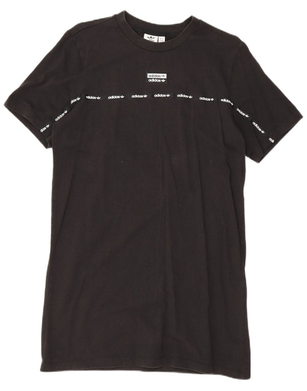 Abito t-shirt grafica da donna Adidas UK 10 piccolo cotone nero