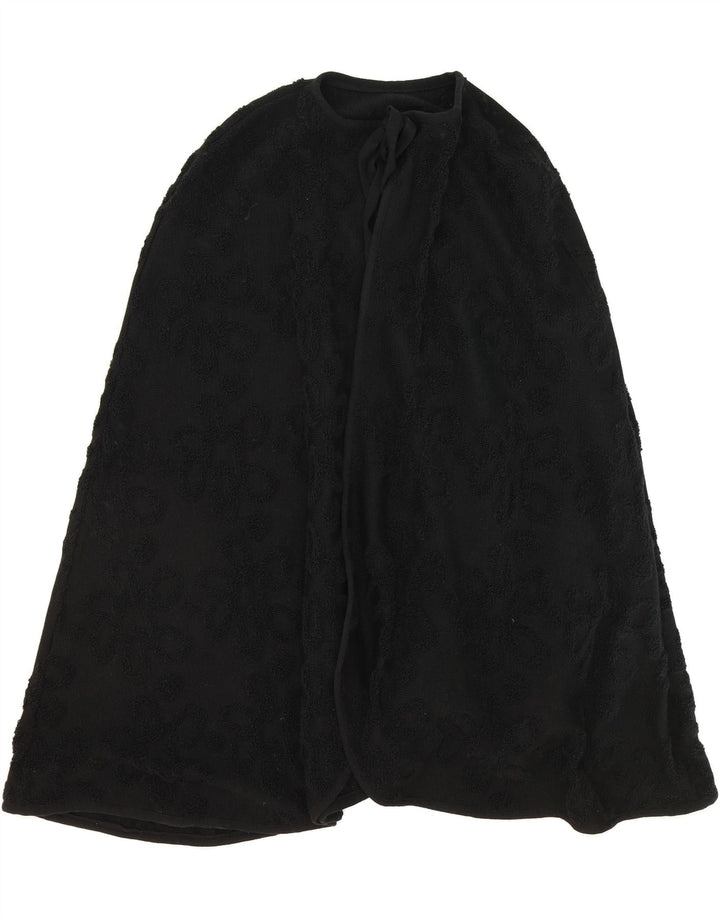 VINTAGE Womens Poncho Jumper One Size Black Vintage Vintage and Second-Hand Vintage from Messina Hembry 