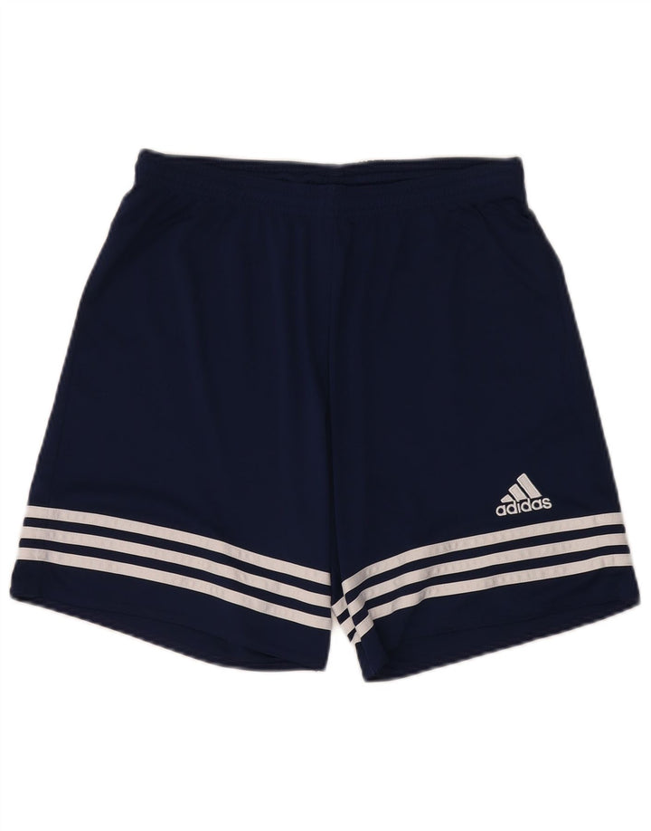 Pantaloncini sportivi Adidas Climalite da uomo medi in poliestere blu navy