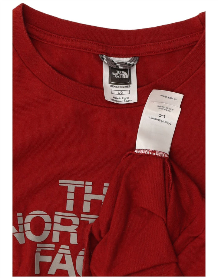 THE NORTH FACE T-shirt grafica da uomo grande in cotone rosso