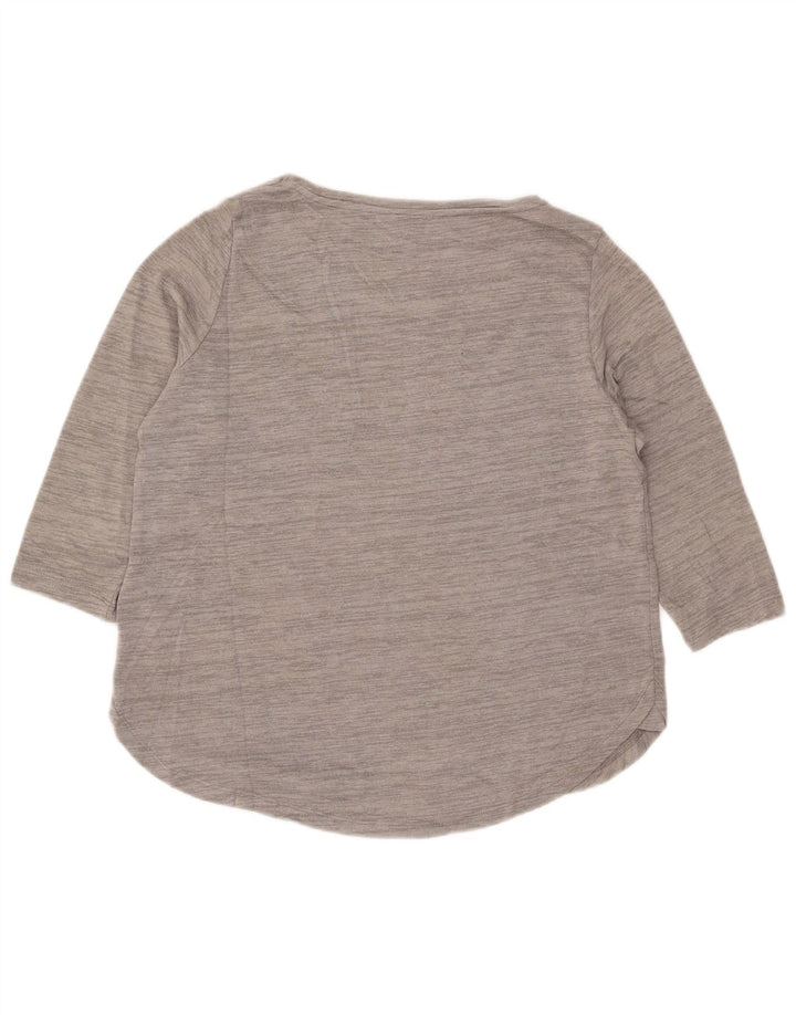 Marks & Spencer Petite Top da donna manica 3/4 UK 14 Large Grigio screziato