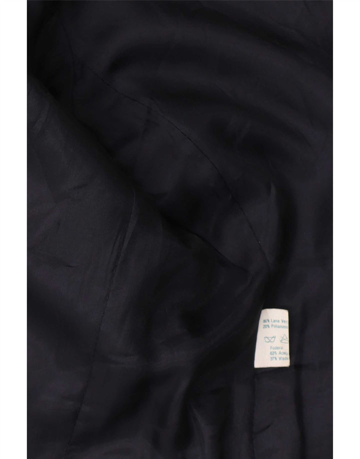 Luisa Spagnoli Giacca Blazer a 2 Bottoni da Donna IT 44 Lana a quadri Blu Medio