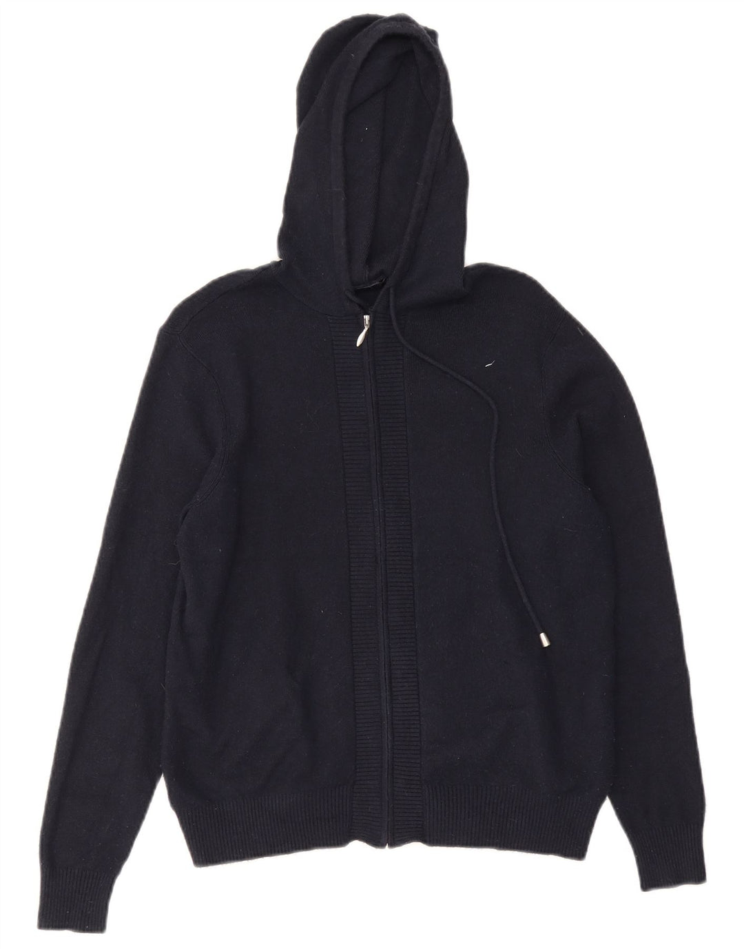 Maglione con cappuccio e zip in maglia da donna Marks & Spencer UK 12 Medio Blu Navy