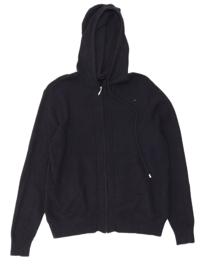 Maglione con cappuccio e zip in maglia da donna Marks & Spencer UK 12 Medio Blu Navy