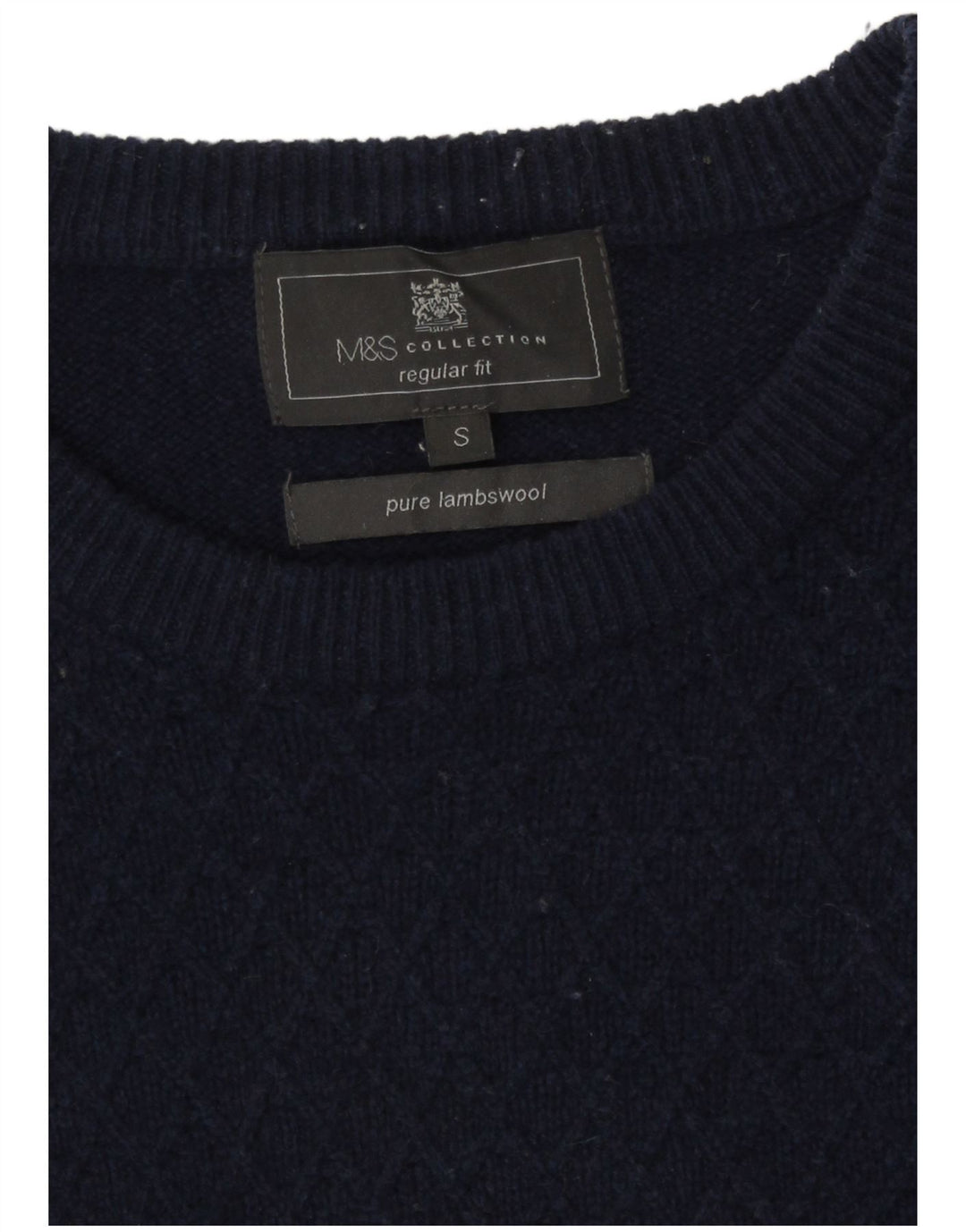 Maglione maglione girocollo vestibilità regolare da uomo Marks & Spencer piccolo blu navy