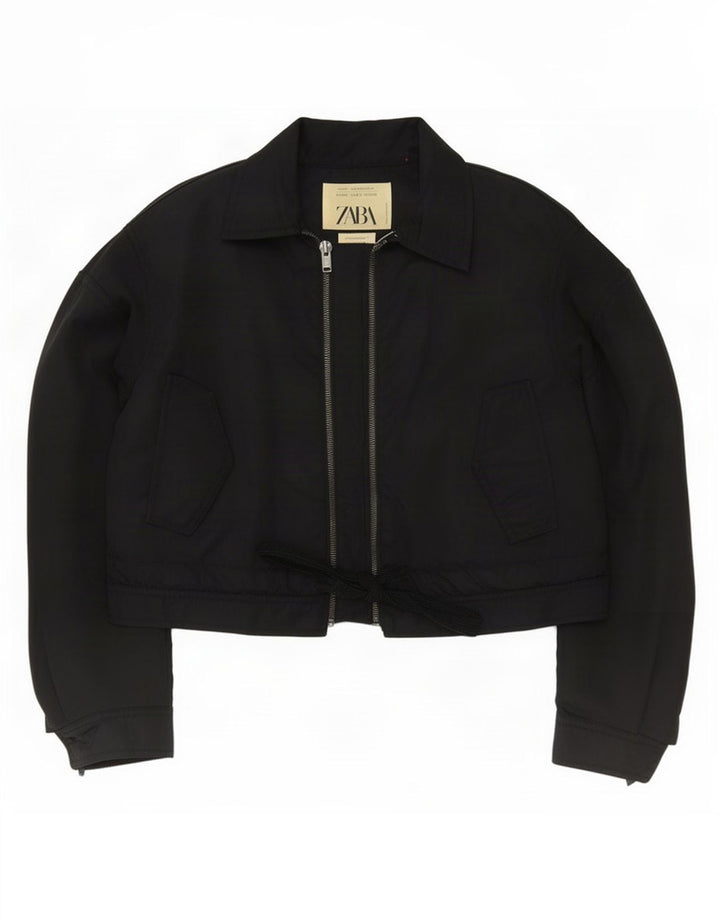 Giubbotto bomber oversize corto da donna Zara UK 6 XS nero poliammide