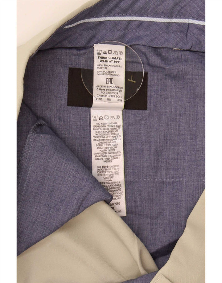 Pantaloni da abito regolari da uomo Marks & Spencer W34 L33 Poliestere beige