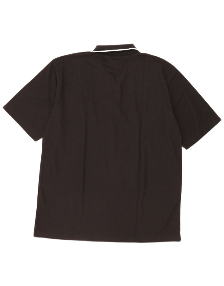 Polo Umbro da uomo grande in poliestere nero