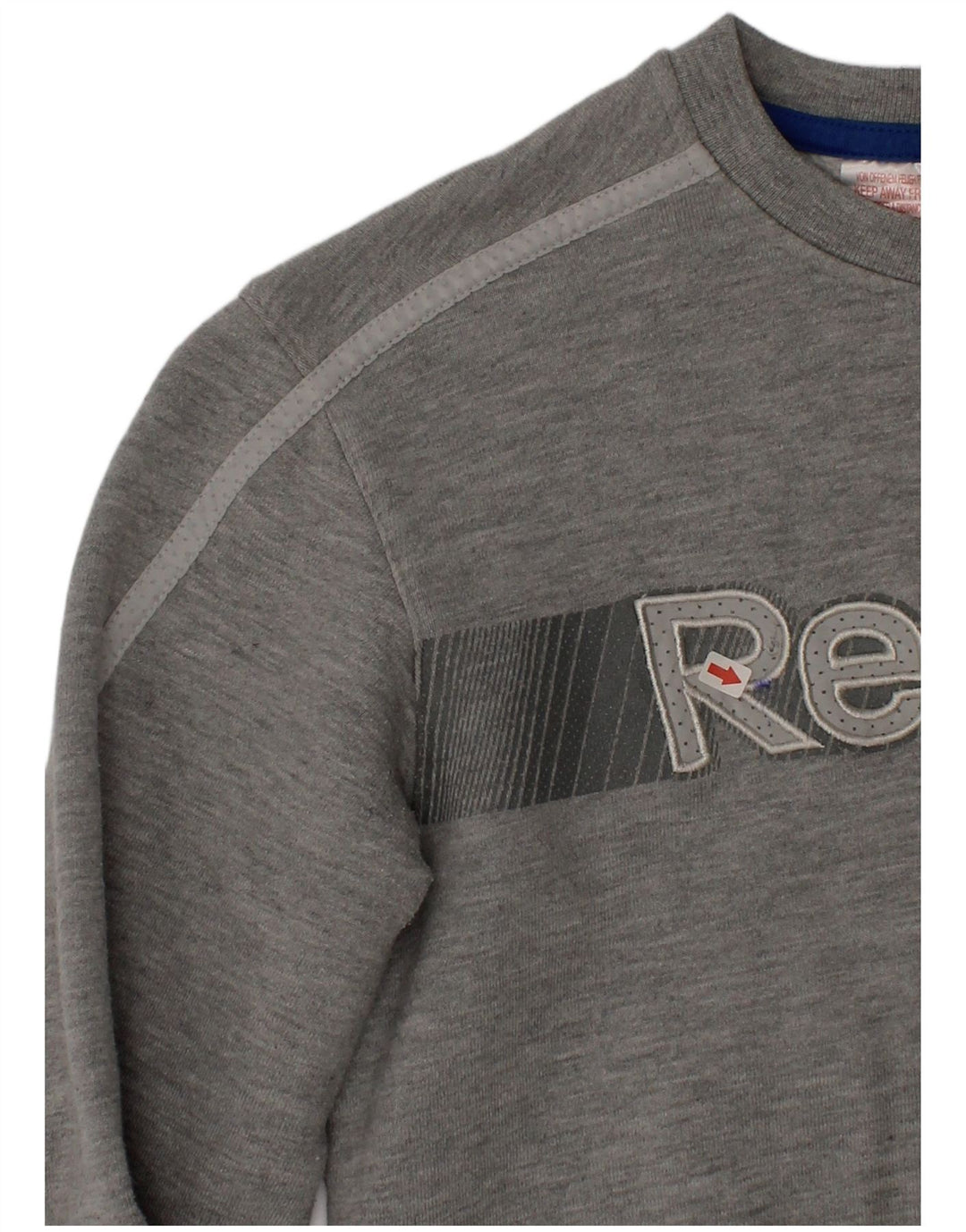 Felpa grafica Reebok per ragazzi, 11-12 anni, cotone grigio