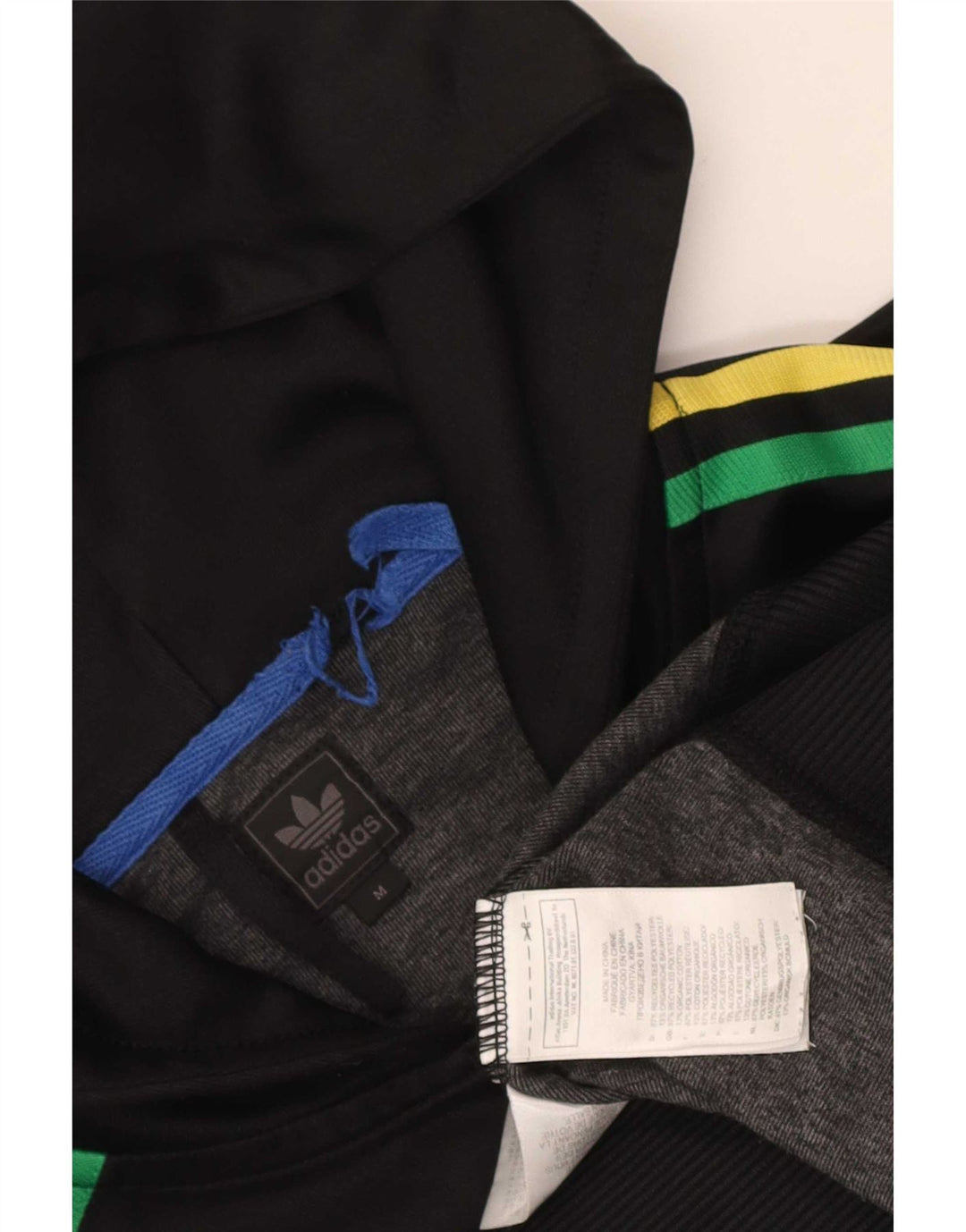 Maglione con cappuccio e zip Adidas da uomo in poliestere nero medio