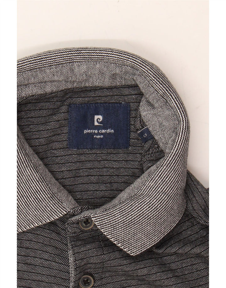 PIERRE CARDIN Mens Polo Shirt Small Grey Striped Vintage Pierre Cardin and Second-Hand Pierre Cardin from Messina Hembry 