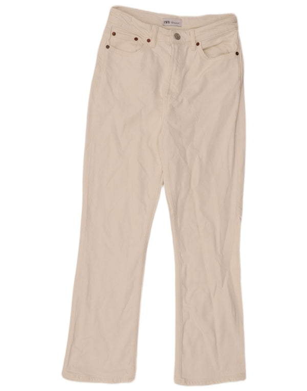 Jeans dritti da donna Zara EU 38 Small W28 L28 Cotone bianco