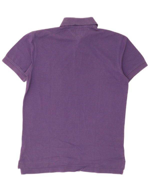 Polo da uomo Tommy Hilfiger in cotone viola medio