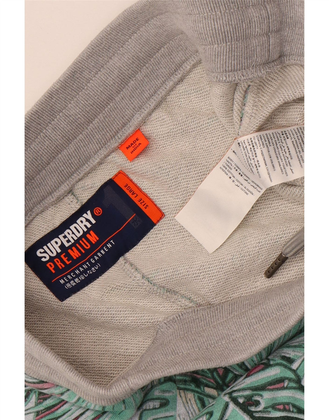 Pantaloncini sportivi da uomo Superdry di grandi dimensioni in cotone floreale grigio