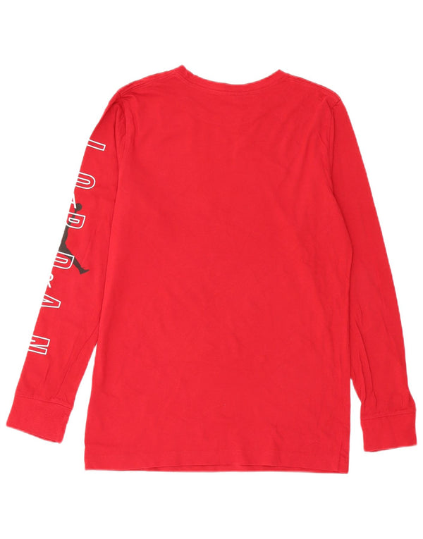 Top con grafica Jordan da ragazzo a manica lunga 13-14 anni XL in cotone rosso