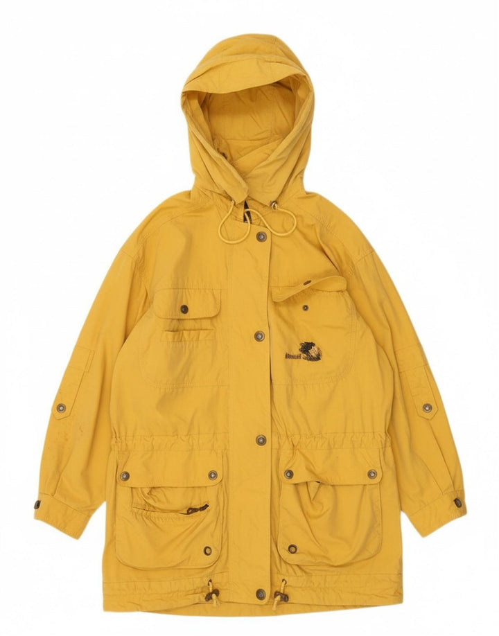 MAUL Womens Oversized Hooded Utility Jacket EU 38 Medium Yellow Cotton