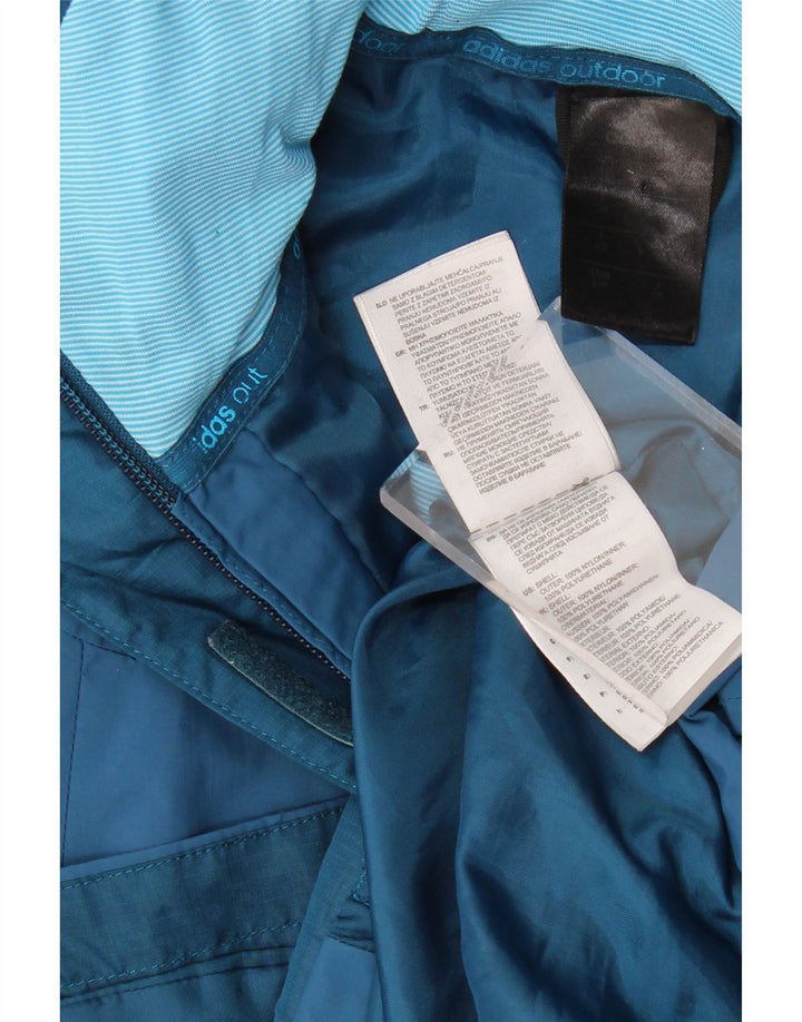 Giacca a vento con cappuccio ADIDAS da donna Clima Proof UK 14 Blu medio