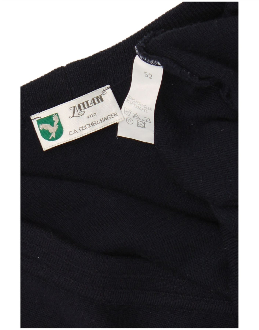 Maglione cardigan da uomo Milano EU 52 grande lana vergine blu navy